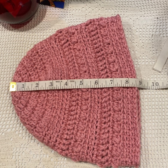 Handmade Crochet Hat Beanie -XL/L - Pink/Pink Sparkly - Pretty in Barbie Pink! - Picture 9 of 9